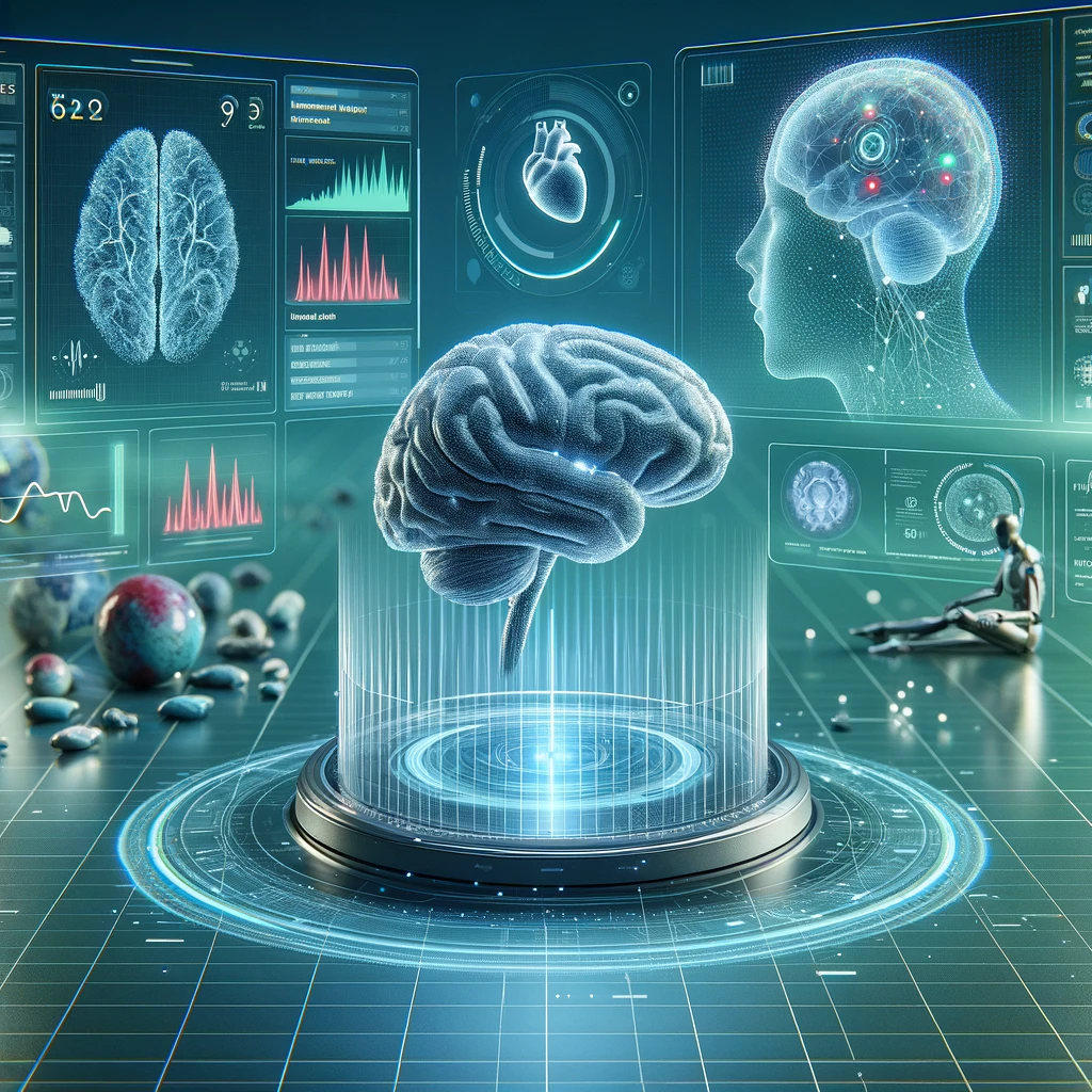 A-state-of-the-art-artificial-intelligence-interface-for-health-predictions-prominently-featuring-a-brain-instead-of-a-heart.-This-interface-displays.